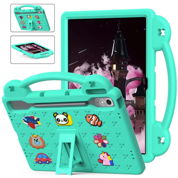 For  Lenovo Xiaoxin Pad Pro 12.7 2025 Handle Kickstand Children EVA Shockproof Tablet Case(Mint Green)