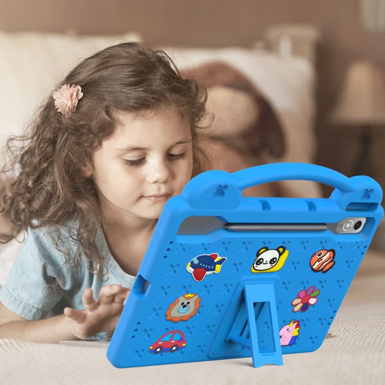 For  Lenovo Xiaoxin Pad Pro 12.7 2025 Handle Kickstand Children EVA Shockproof Tablet Case(Sky Blue)