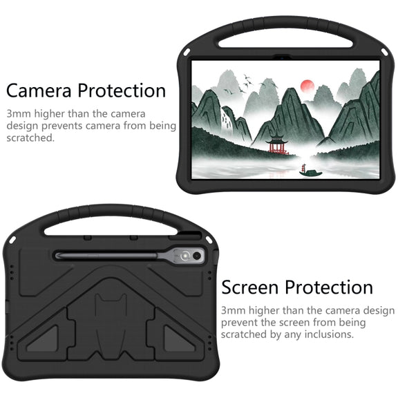 For Lenovo Tab P12 EVA Shockproof Tablet Case with Holder(Black)