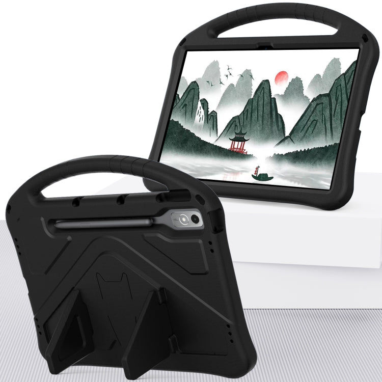 For Lenovo Tab P12 EVA Shockproof Tablet Case with Holder(Black)