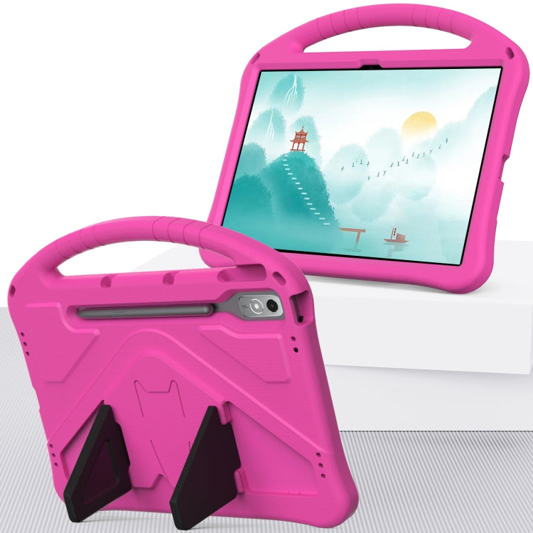 For Lenovo Tab P12 EVA Shockproof Tablet Case with Holder(Rose Red)