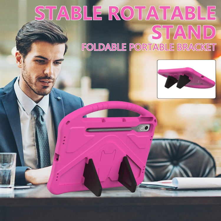 For Lenovo Tab P12 EVA Shockproof Tablet Case with Holder(Rose Red)