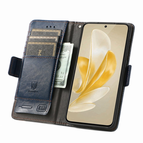 For vivo Y200 / V29E CaseNeo Splicing Dual Magnetic Buckle Leather Phone Case(Blue)