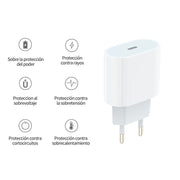 PD35W USB-C / Type-C Port Charger with 1m Type-C to Type-C Data Cable, EU Plug