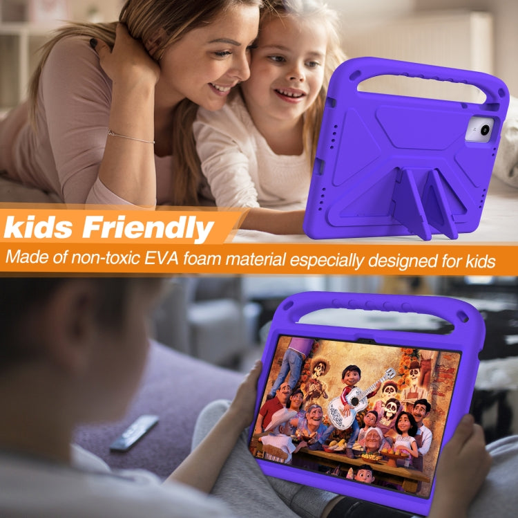 For Amazon Fire Max 11 2023 Handle EVA Shockproof Tablet Case with Holder(Purple)
