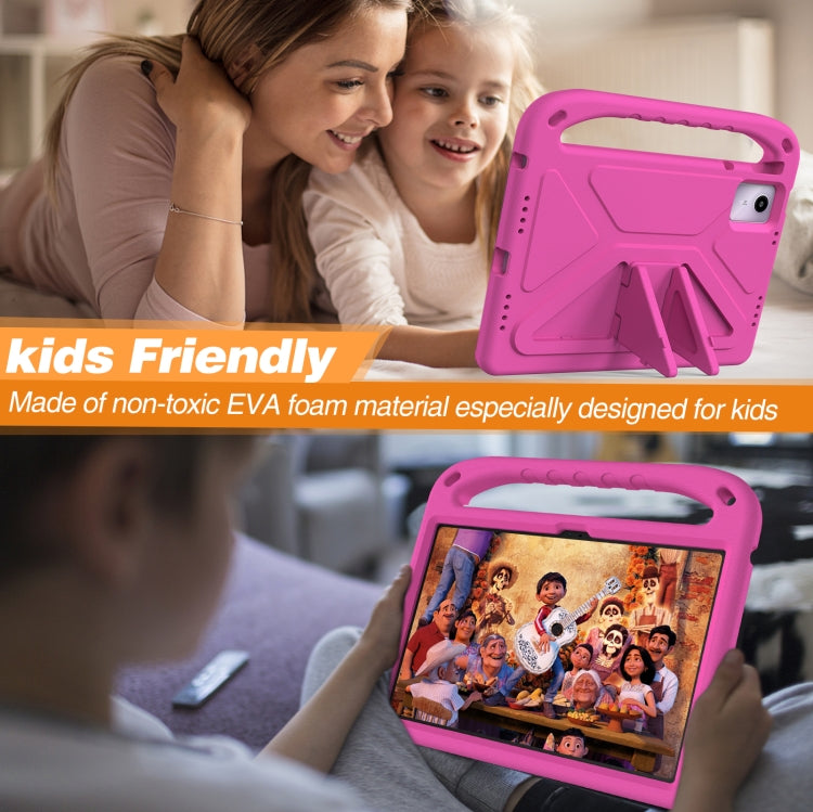 For Amazon Fire Max 11 2023 Handle EVA Shockproof Tablet Case with Holder(Rose Red)