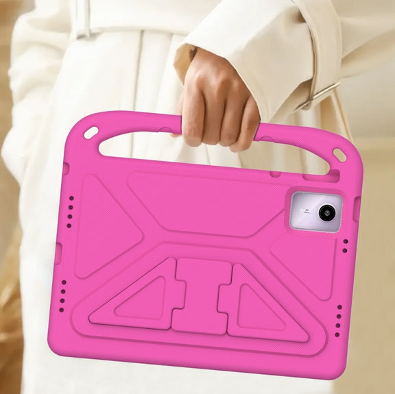 For Amazon Fire Max 11 2023 Handle EVA Shockproof Tablet Case with Holder(Rose Red)