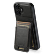 For iPhone 16 Plus Suteni H03 Oil Wax Leather Wallet Stand Back Phone Case(Black) - free shipping - PMC Jewellery - Order now!