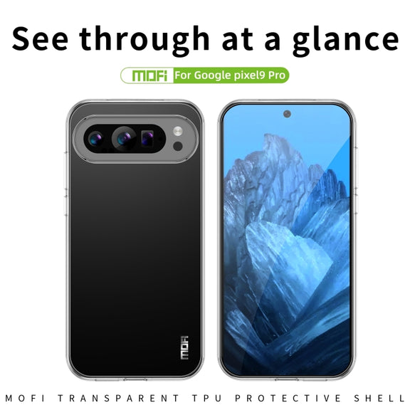 For Google Pixel 9 Pro MOFI Ming Series Transparent Ultra-thin TPU Phone Case(Transparent)