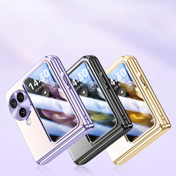 For OPPO Find N3 Flip Electroplated Case-film Integral Hinge Shockproof Phone Case(Black)