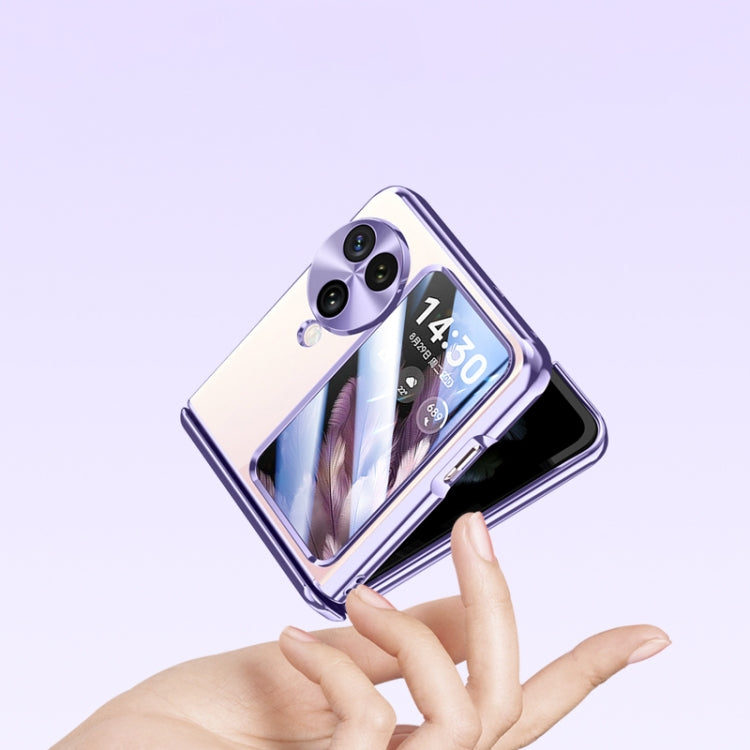 For OPPO Find N3 Flip Electroplated Case-film Integral Hinge Shockproof Phone Case(Purple)