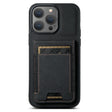 For iPhone 16 Pro Suteni H03 Litchi Leather Card Bag Stand Back Phone Case(Black) - free shipping - PMC TechLife - Order now!