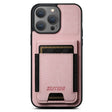 For iPhone 16 Pro Suteni H03 Litchi Leather Card Bag Stand Back Phone Case(Pink) - iPhone 16 Pro Cases by Suteni | Online Shopping South Africa | PMC TechLife | Buy Now Pay Later Mobicred