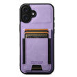 For iPhone 16 Plus Suteni H03 Litchi Leather Card Bag Stand Back Phone Case(Purple) - free shipping - PMC TechLife - Order now!