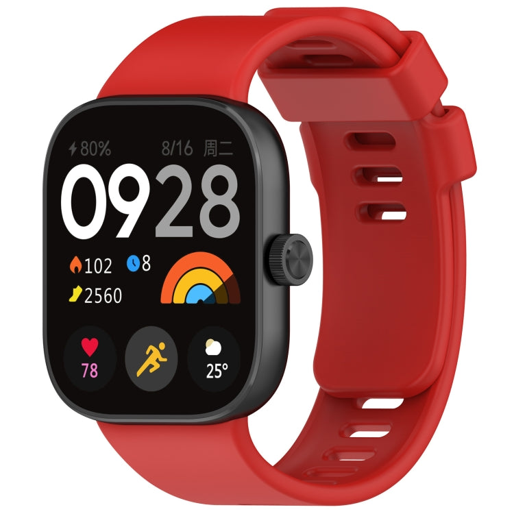 For Redmi Watch 4 Solid Color Silicone Sports Watch Band(Red)