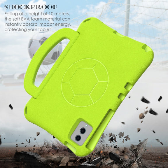 For Samsung Galaxy Tab S9 FE 11 X510 2023 Handle Football Shaped EVA Shockproof Tablet Case(Grass Green)