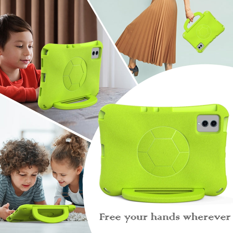 For Samsung Galaxy Tab S9 FE 11 X510 2023 Handle Football Shaped EVA Shockproof Tablet Case(Grass Green)