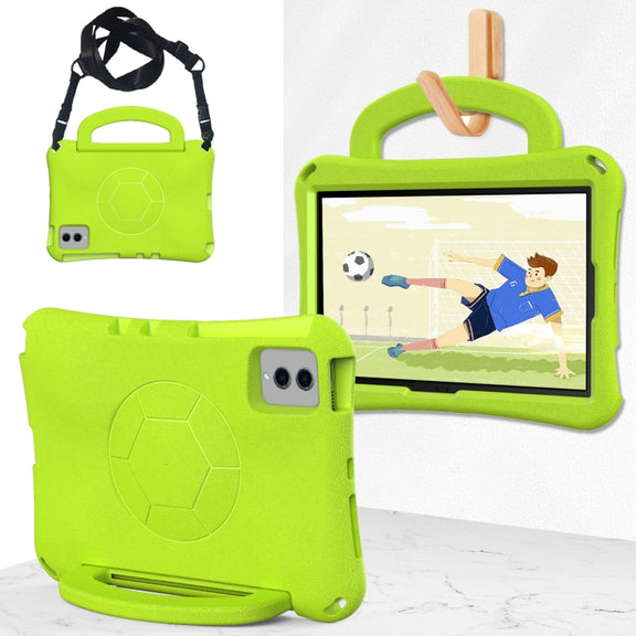For Samsung Galaxy Tab S9 FE 11 X510 2023 Handle Football Shaped EVA Shockproof Tablet Case(Grass Green)