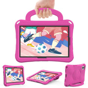 For Samsung Galaxy Tab S9 FE 11 X510 2023 Handle Football Shaped EVA Shockproof Tablet Case(Rose Red)