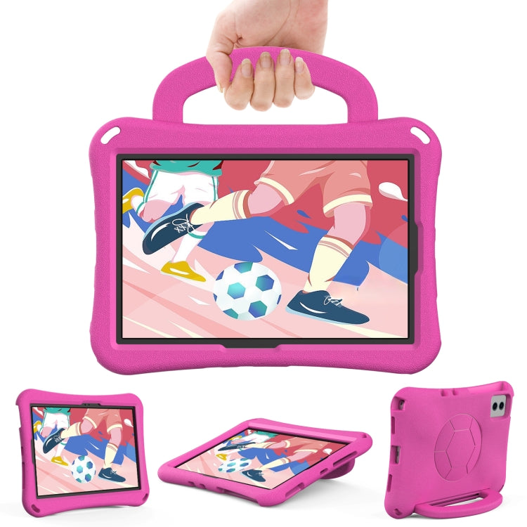 For Samsung Galaxy Tab S9 FE 11 X510 2023 Handle Football Shaped EVA Shockproof Tablet Case(Rose Red)