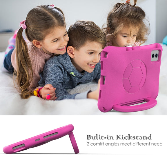 For Samsung Galaxy Tab S9 FE 11 X510 2023 Handle Football Shaped EVA Shockproof Tablet Case(Rose Red)