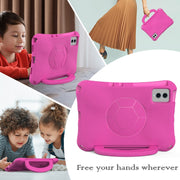 For Samsung Galaxy Tab S9 FE 11 X510 2023 Handle Football Shaped EVA Shockproof Tablet Case(Rose Red)