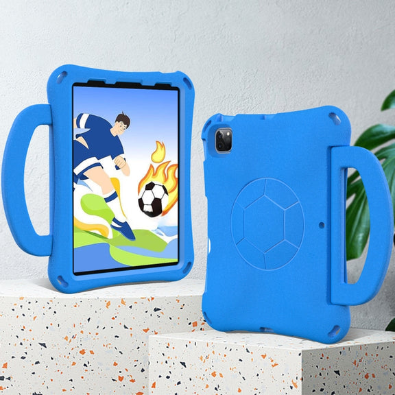 For iPad Air 11 2024 Handle Football Shaped EVA Shockproof Tablet Case(Blue)