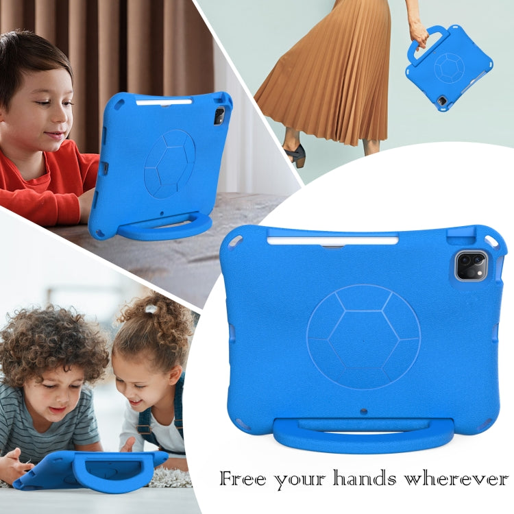 For iPad Air 11 2024 Handle Football Shaped EVA Shockproof Tablet Case(Blue)