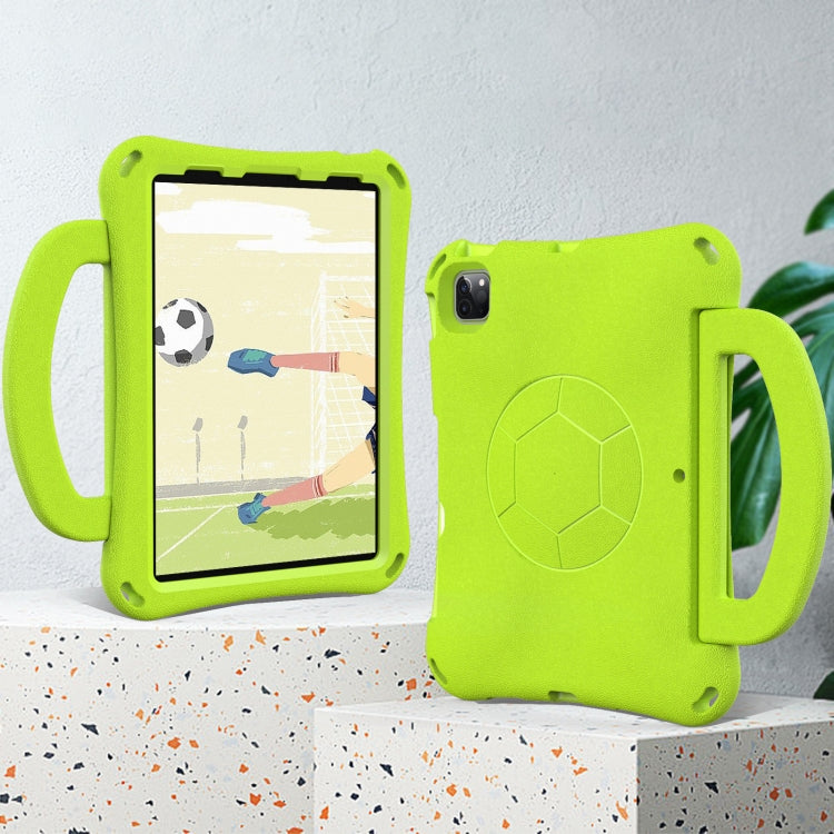 For iPad Pro 11 2024 Handle Football Shaped EVA Shockproof Tablet Case(Grass Green)