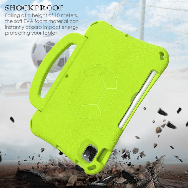For iPad Pro 11 2024 Handle Football Shaped EVA Shockproof Tablet Case(Grass Green)