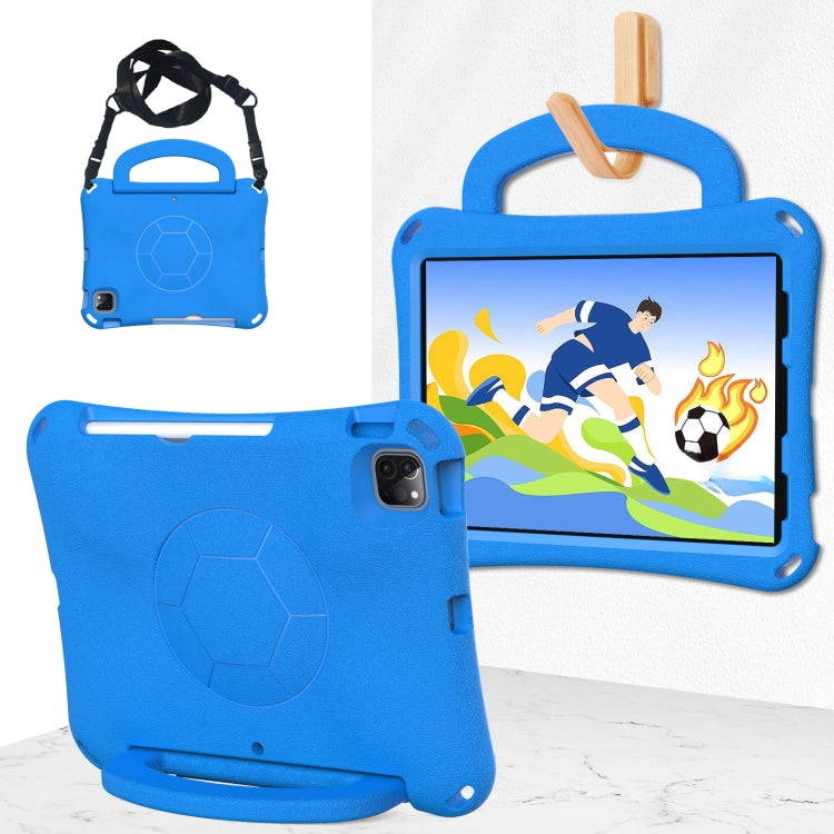 For iPad Pro 11 2024 Handle Football Shaped EVA Shockproof Tablet Case(Blue)