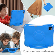 For iPad Pro 11 2024 Handle Football Shaped EVA Shockproof Tablet Case(Blue)