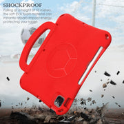For iPad Pro 11 2024 Handle Football Shaped EVA Shockproof Tablet Case(Red)