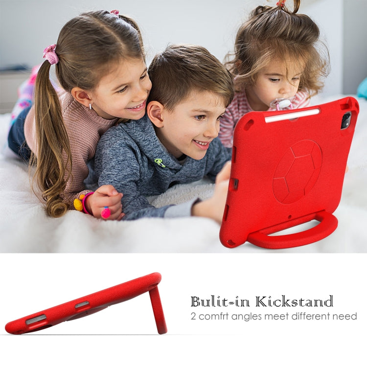 For iPad Pro 11 2024 Handle Football Shaped EVA Shockproof Tablet Case(Red)