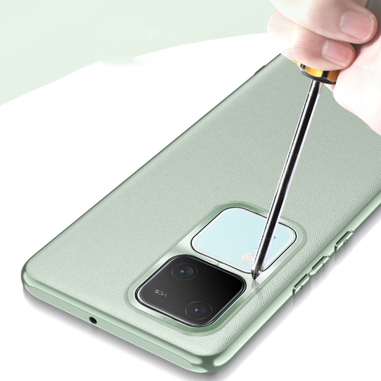 For vivo S18 Plain-Leather All-inclusive Shockproof Phone Case(Green)