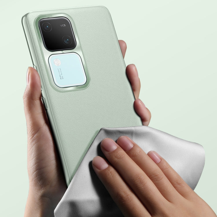 For vivo S18 Plain-Leather All-inclusive Shockproof Phone Case(Green)