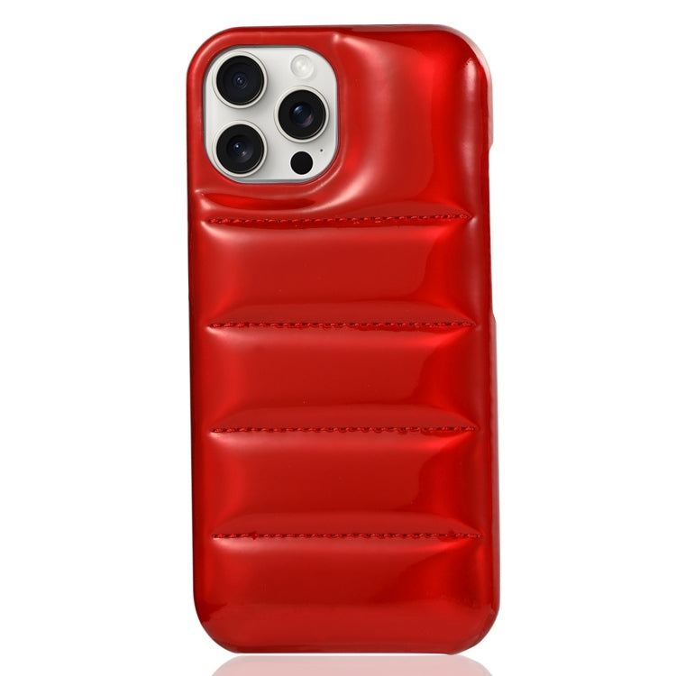 For iPhone 15 Pro Laser Aurora Down Jacket All-inclusive Phone Case(Red)