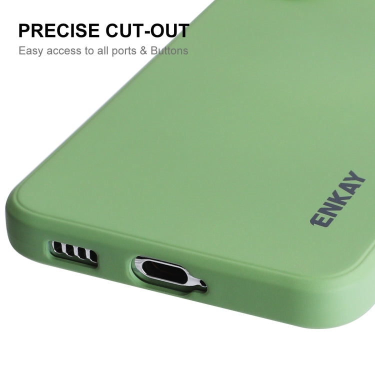 For Samsung Galaxy S25+ 5G ENKAY Liquid Silicone Soft Shockproof Phone Case(Dark Green)