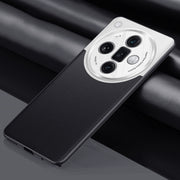 For OPPO  Find X7 Ultra Plain-leather All-inclusive Shockproof Phone Case(Silver)