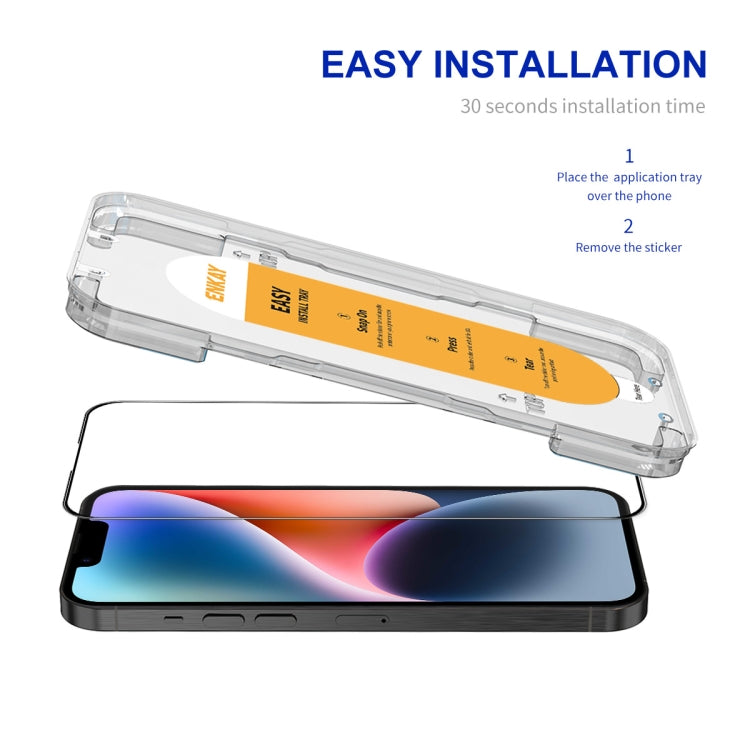 For iPhone 14 / 16e / 13 / 13 Pro ENKAY Easy Install High Alumina Silicon Full Glass Film