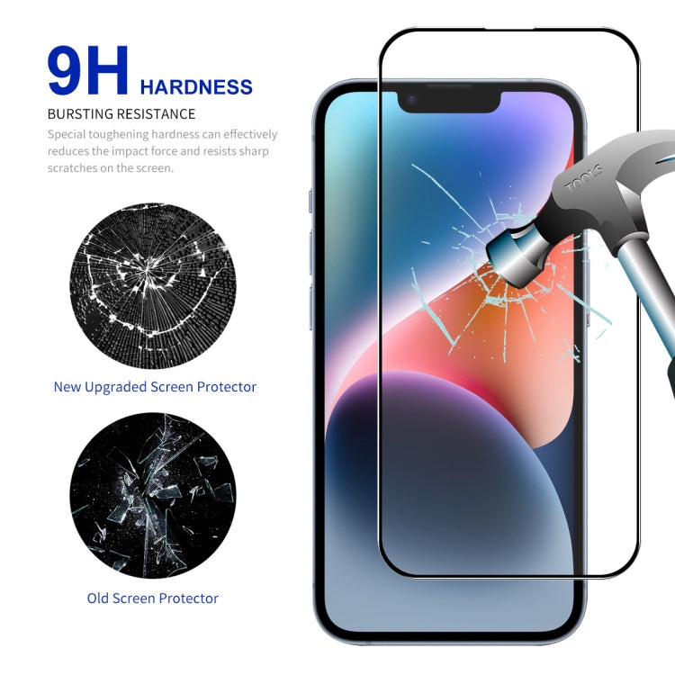 For iPhone 14 / 16e / 13 / 13 Pro ENKAY Easy Install High Alumina Silicon Full Glass Film