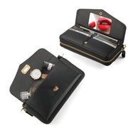 For Samsung Galaxy S24 Ultra 5G Crossbody Multi-functional Zipper Wallet Litchi Leather Phone Case(Black)