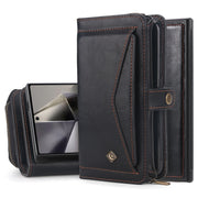 For Samsung Galaxy S24 Ultra 5G Multi-functional Zipper Wallet Leather Phone Case(Black)