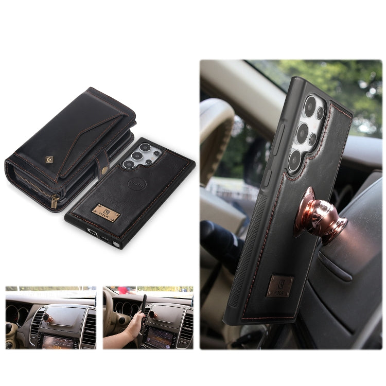 For Samsung Galaxy S24 Ultra 5G Multi-functional Zipper Wallet Leather Phone Case(Black)