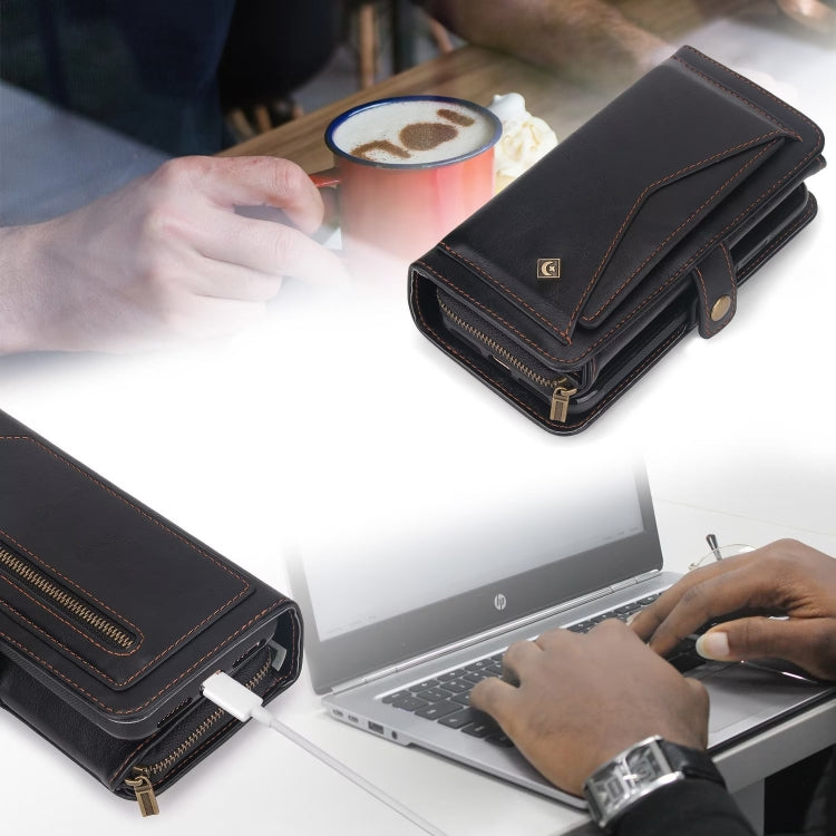 For Samsung Galaxy S24 Ultra 5G Multi-functional Zipper Wallet Leather Phone Case(Black)