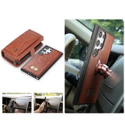 For Samsung Galaxy S24 Ultra 5G Multi-functional Zipper Wallet Leather Phone Case(Orange)