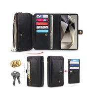 For Samsung Galaxy S24+ 5G Multi-functional Zipper Wallet Leather Phone Case(Black)