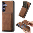 For Samsung Galaxy S25 5G Retro Leather Card Bag Magnetic Phone Case(Brown) - Galaxy S25 5G Cases by PMC Jewellery | Online Shopping South Africa | PMC Jewellery | Buy Now Pay Later Mobicred