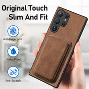 For Samsung Galaxy S25 Ultra 5G Retro Leather Card Bag Magnetic Phone Case(Brown)