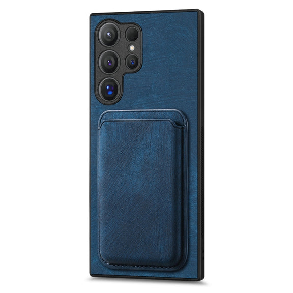 For Samsung Galaxy S25 Ultra 5G Retro Leather Card Bag Magnetic Phone Case(Blue)
